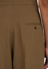 Ferragamo Tailored Straight-Leg Pants Green 13G870 P 782662 LEAD GREEN