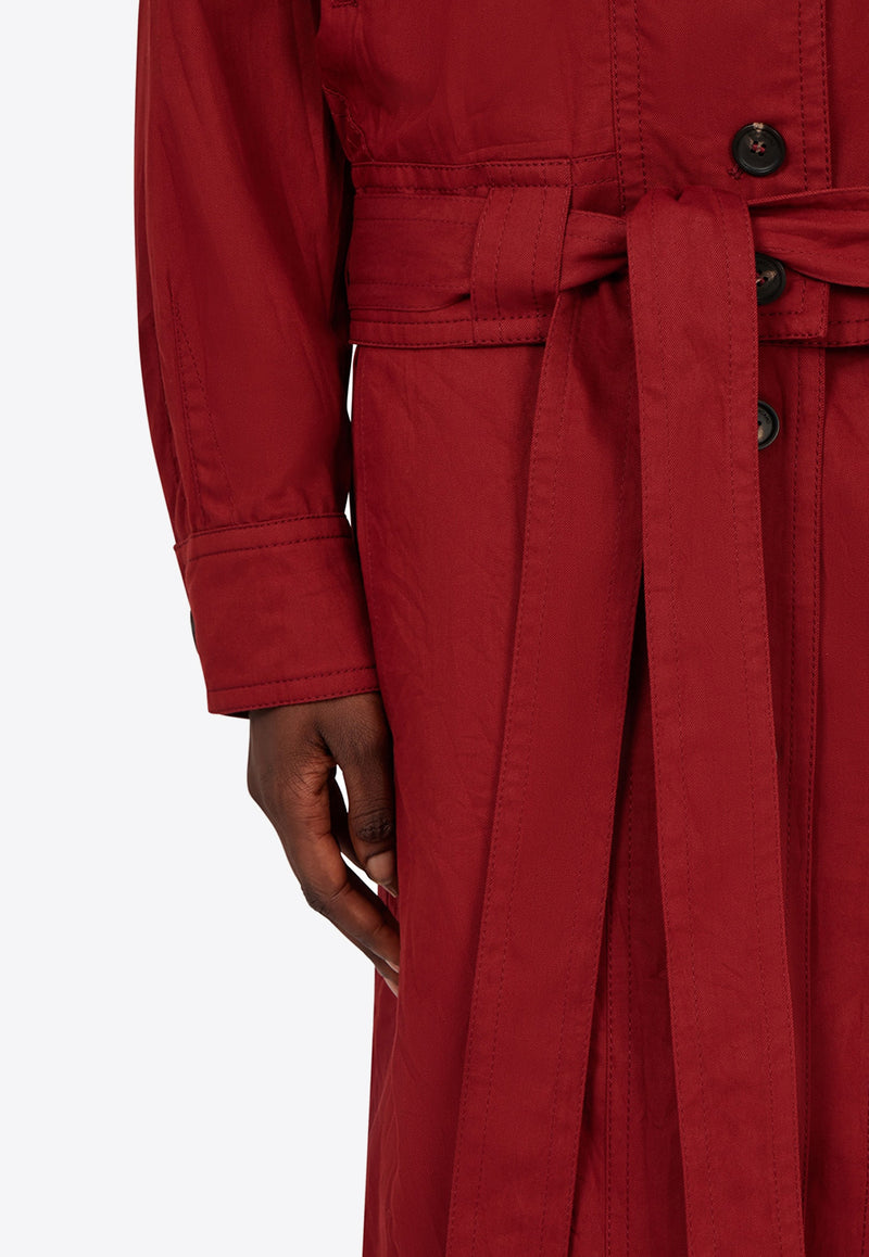 Ferragamo Duster Convertible Coat 13G734 K 782563 COLLEGE RED Red