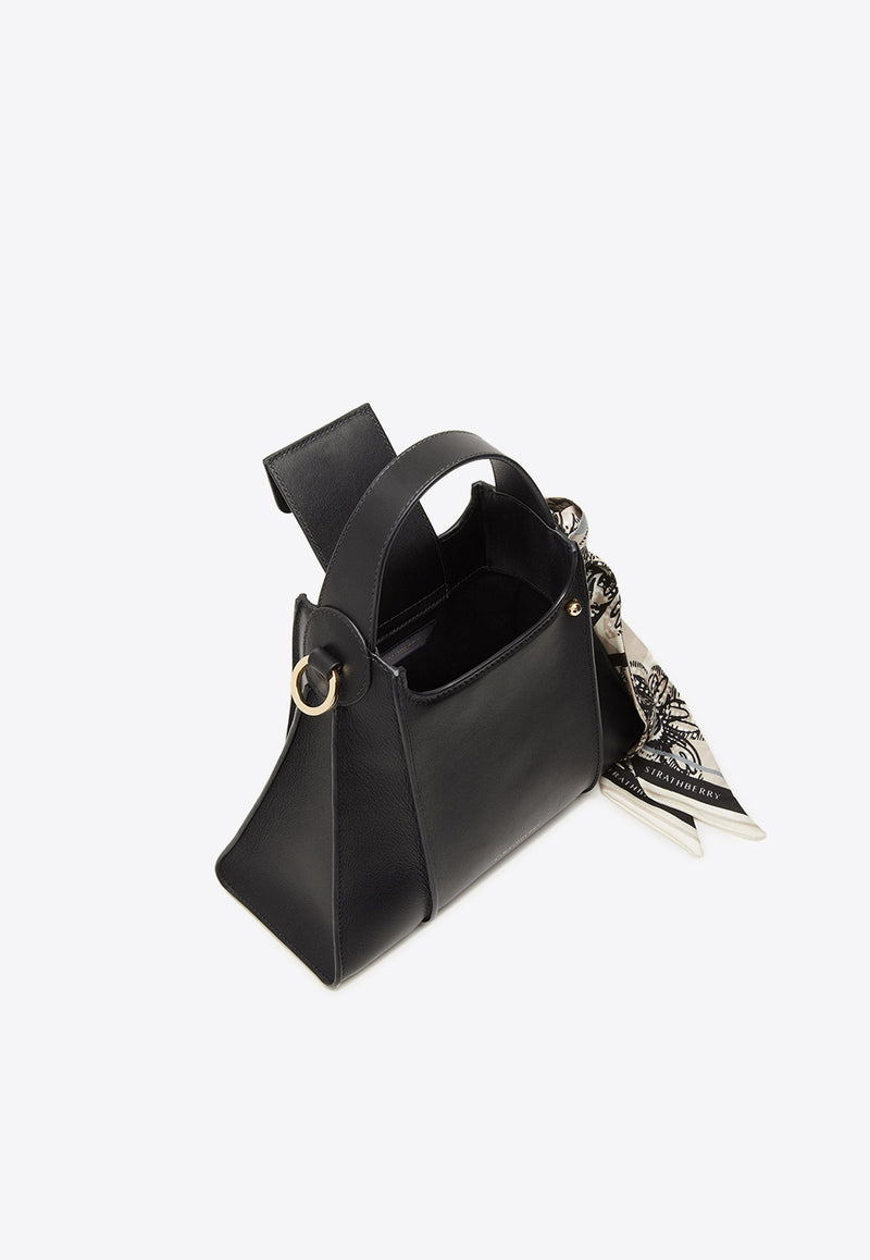 Strathberry Arkshell Leather Top Handle Bag Black 20251-100-461-100_BLACK