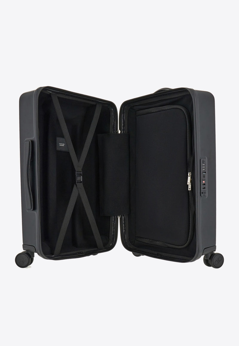 Ferragamo Monogram Jacquard Cabin Suitcase Black 241165 TRA EMB BLO 780515 NERO GRI