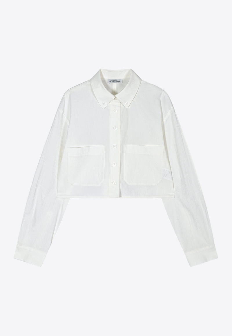 LOW CLASSIC Long-Sleeved Cropped Shirt White LW251SH04WH_WHITE