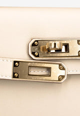 Kelly Cut Clutch in Craie Swift Leather with Permabrass Hardware