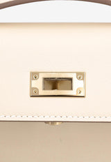 Kelly Cut Clutch in Craie Swift Leather with Permabrass Hardware