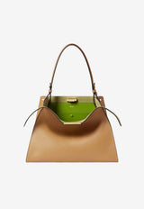 Medium Way Semi-Gloss Calf Leather Shoulder Bag