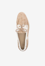 Raffia and Suede Derby Shoes