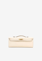Kelly Cut Clutch in Craie Swift Leather with Permabrass Hardware
