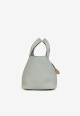 Picotin Lock 22 Bag in Bleu Glacier Clemence with Gold Hardware