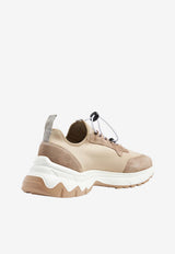 Leather-Blend Low-Top Sneakers