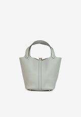 Picotin Lock 22 Bag in Bleu Glacier Clemence with Gold Hardware