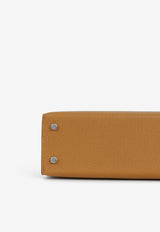Mini Kelly Verso in Caramel Chevre and Cacao with Palladium Hardware