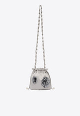 Rosantica Selene Ninfa Floral Satin Crossbody Bag Gray B18014_GREY MULTI
