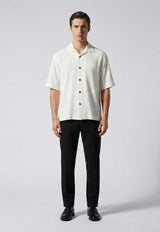 Cotton Piquet Bowling-Collar Polo Shirt