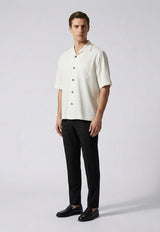 Cotton Piquet Bowling-Collar Polo Shirt