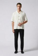 Cotton Piquet Bowling-Collar Polo Shirt