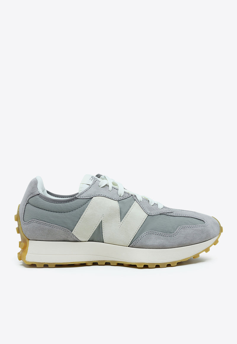 New Balance 327 Low-Top Sneakers in Overcast with Rain Cloud and Sea Salt Gray MS327KA1