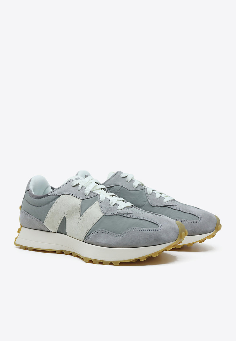 New Balance 327 Low-Top Sneakers in Overcast with Rain Cloud and Sea Salt Gray MS327KA1