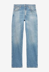 Moto Straight-Leg Basic Jeans