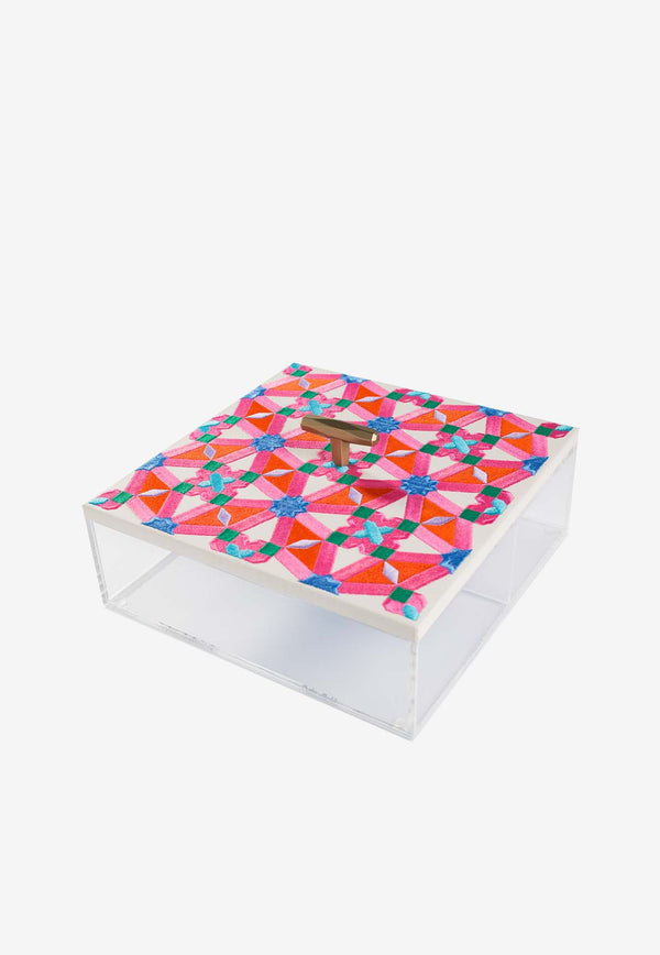 Stitch Acrylic Box with Oriental Design Multicolor EE10031PG