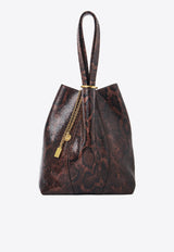 Chloé Spin Python-Print Leather Tote Bag Brown CH25US811P2025E Sooty Brown