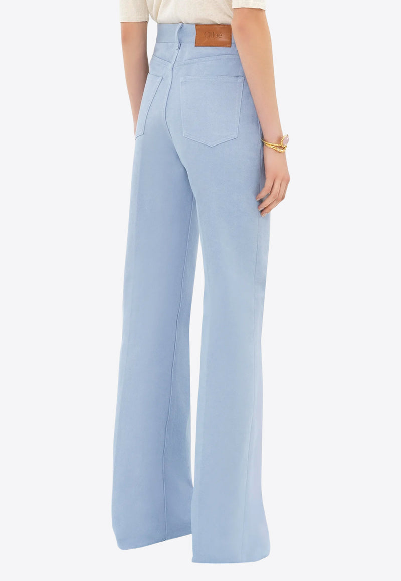 Chloé High-Rise Flared Denim Pants Blue CH25UDP03252469 Shady Blue