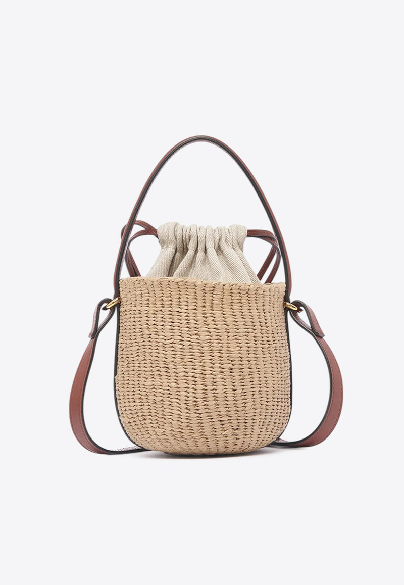 Chloé Mini Horse Medal Woven Shoulder Bag Brown CH25US593O8227S Sepia Brown