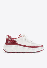 Chloé Nama Low-Top Sneakers White CHC25U00RSA619 Obscure Red