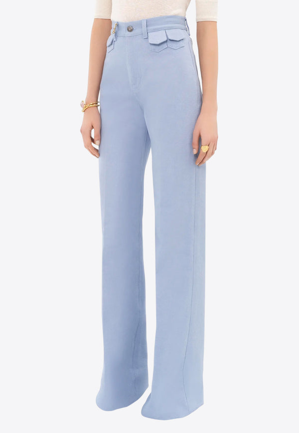 Chloé High-Rise Flared Denim Pants Blue CH25UDP03252469 Shady Blue