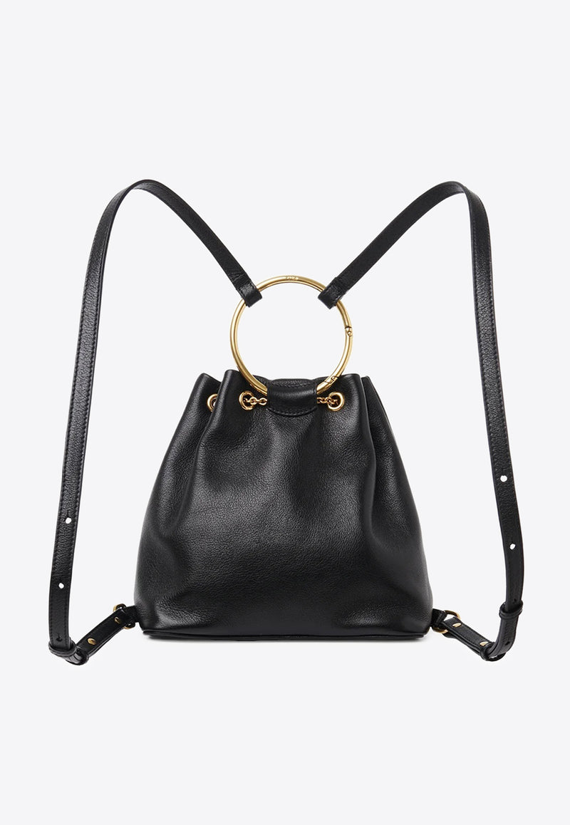 Chloé Small Bracelet Leather Backpack Black CH25US774O37001 Black