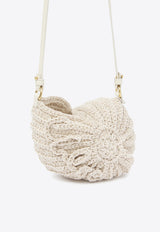 Chloé Sea Treasures Crochet Knit Crossbody Bag Ivory CH25US219P2322J Deep Ivory