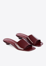 Chloé Flower 25 Patent Leather Mules Burgundy CHC25U09USG619 Obscure Red