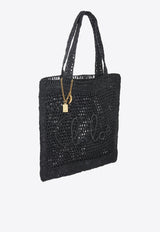 Chloé Summer Banana Woven-Raffia Tote Bag Black CH25US901P08001 BLACK