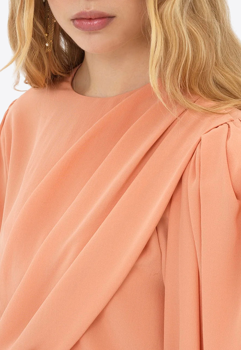 Chloé Draped Silk Cropped Top Pink CH25UHT69125266 Blushy Pink