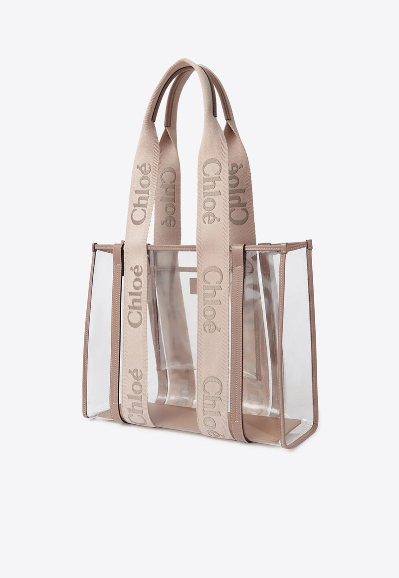 Chloé Woody Jelly Tote Bag Beige CH25US383P7026Y Blushy Beige