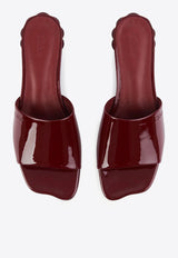 Chloé Flower 25 Patent Leather Mules Burgundy CHC25U09USG619 Obscure Red
