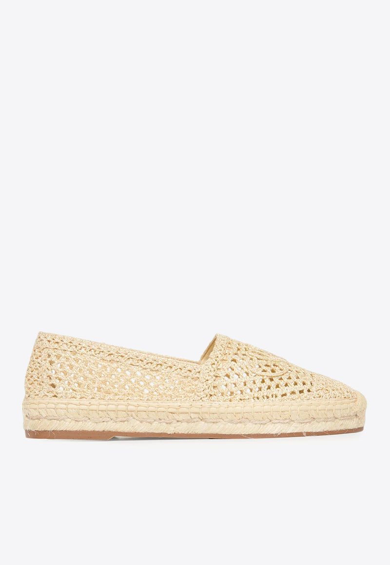 Chloé Island Crochet Knit Espadrilles Beige CHC25U10MRG243 Natural Brown