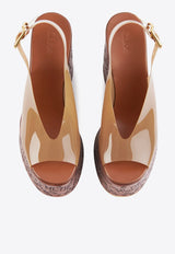 Chloé Maxime 130 Plexi Wedge Sandals Brown CHC25U09ZRT260 Sunny Brown
