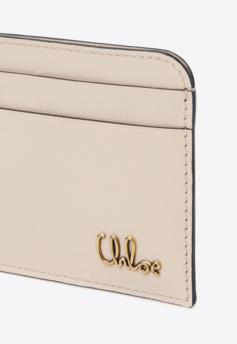 Chloé Iconic Logo Shiny Leather Cardholder Pink CH25SP480O166J5 CEMENT PINK