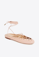 Chloé Ghillies Lace-Up Ballet Flats Pink CHC25U10BRA6J6 Peachy Pink