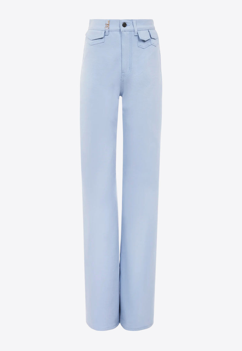 Chloé High-Rise Flared Denim Pants Blue CH25UDP03252469 Shady Blue