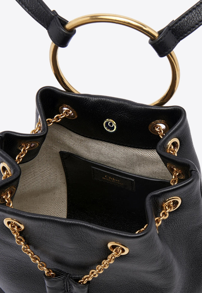 Chloé Small Bracelet Leather Backpack Black CH25US774O37001 Black