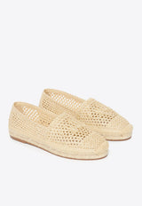 Chloé Island Crochet Knit Espadrilles Beige CHC25U10MRG243 Natural Brown