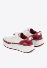 Chloé Nama Low-Top Sneakers White CHC25U00RSA619 Obscure Red