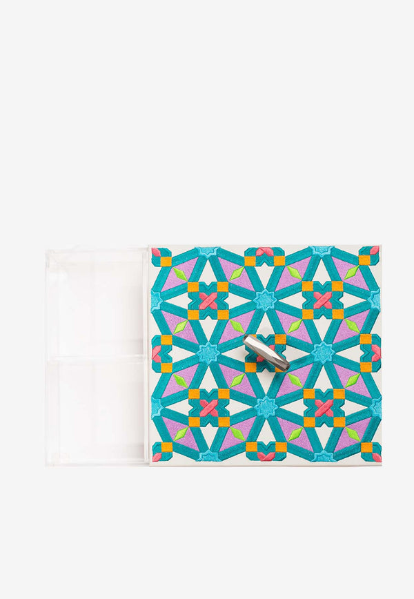 Stitch Acrylic Box with Oriental Embroidery Multicolor EE1009PB