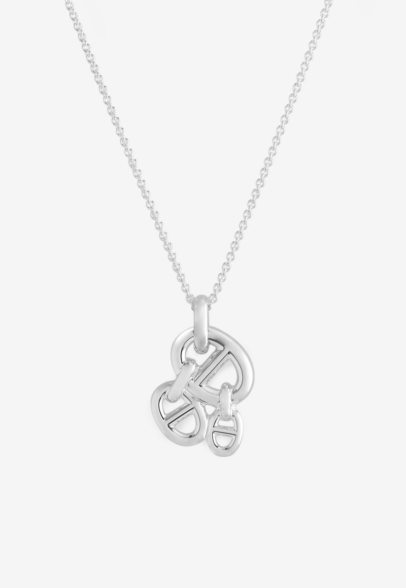 Hermès Chaine d'Ancre Enchainee PM Pendant Necklace in Silver
