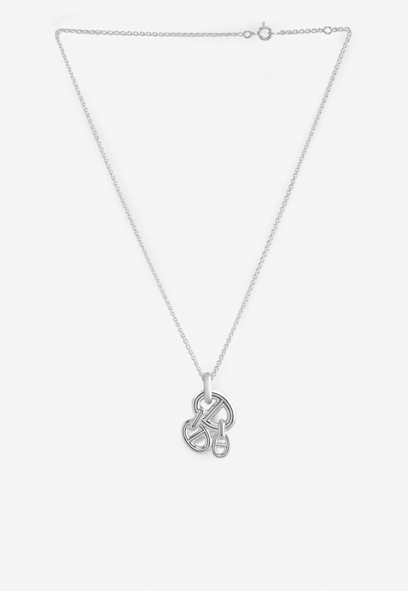Hermès Chaine d'Ancre Enchainee PM Pendant Necklace in Silver