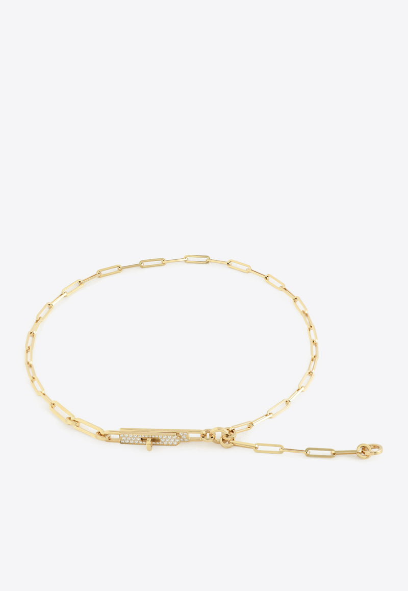 Kelly Chaine Lariat PM Necklace in Yellow Gold and Diamonds