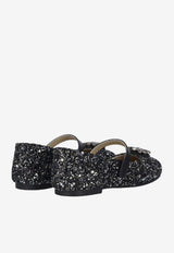 BABYWALKER Baby Girls Glittered Ballet Flats Black sPB/5886_BLACK