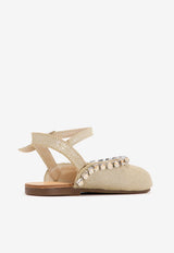 BABYWALKER Baby Girls Crystal-Embellished Ballet Flats Gold sPB/6120_PLATINUM