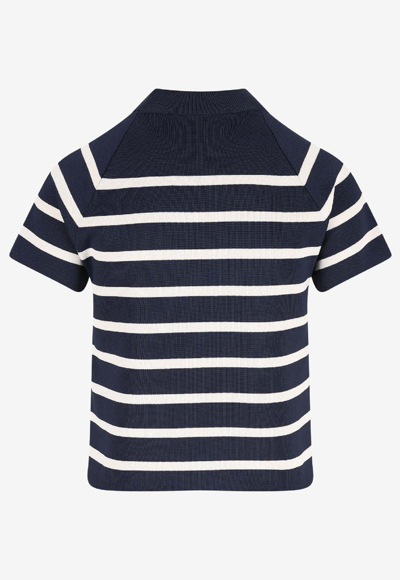 Miu Miu Striped Knit Top Blue MMR441SOOO17NC_F0761