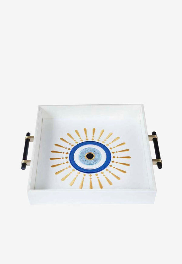 Sunny Eye Tray with Handles White
